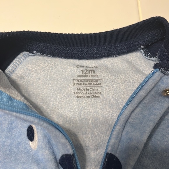 Carter’s, 12 months, blue monster sleeper - Picture 2 of 3